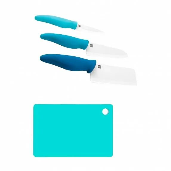 Xiaomi Huohou Ceramic Knife Chopping Block Kit (Blue) - 1