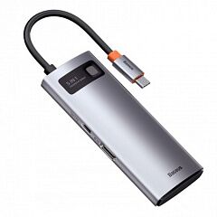 Переходник BASEUS Metal Gleam Series 5-in-1, Разветвитель, Type-C - USB3.0  USB2.0  HDMI  PD  4K