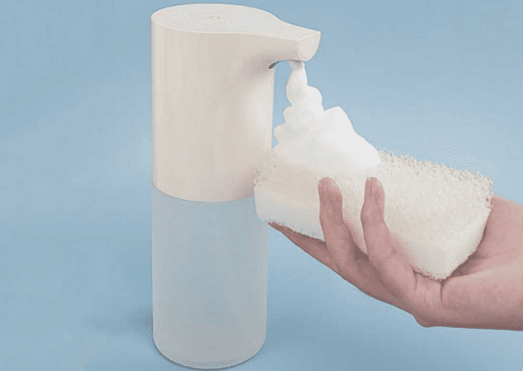 Подача пены диспенсером для мытья посуды Xiaomi Mijia Automatic Foam Detergent Set 