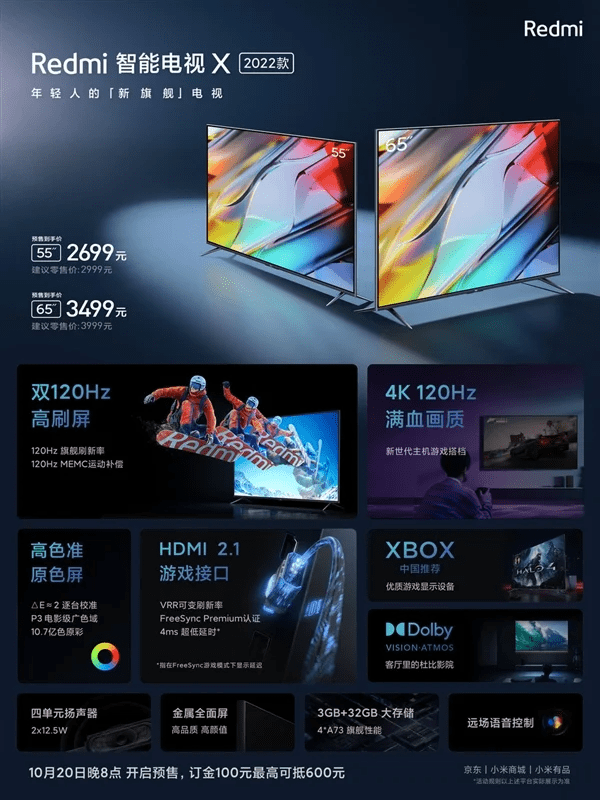 Технические характеристики телевизора Redmi Smart TV X 2022 