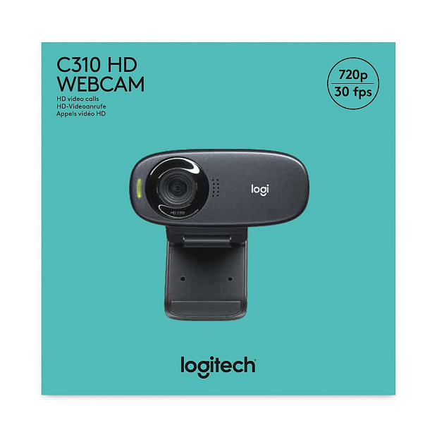Веб-камера Logitech C310 (HD 720p/30fps, фокус постоянный, угол обзора 60, кабель 1.5м) (M/N: V-U0015) - 6