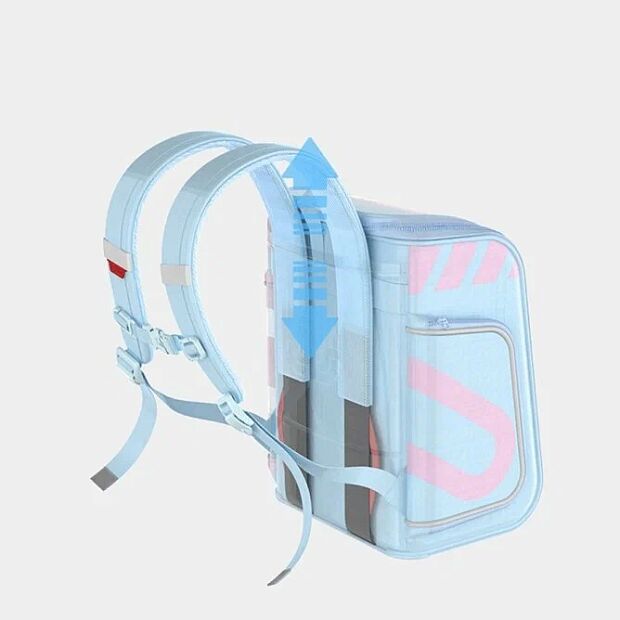 Рюкзак школьный UBOT Full-open Suspension Spine Protection Schoolbag 18L (голубой/розовый) - 2